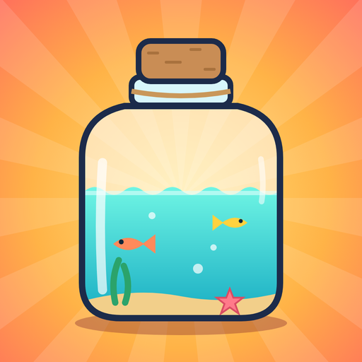 The BrimbleBay app icon: a glass jar of sea water on a sunrise.